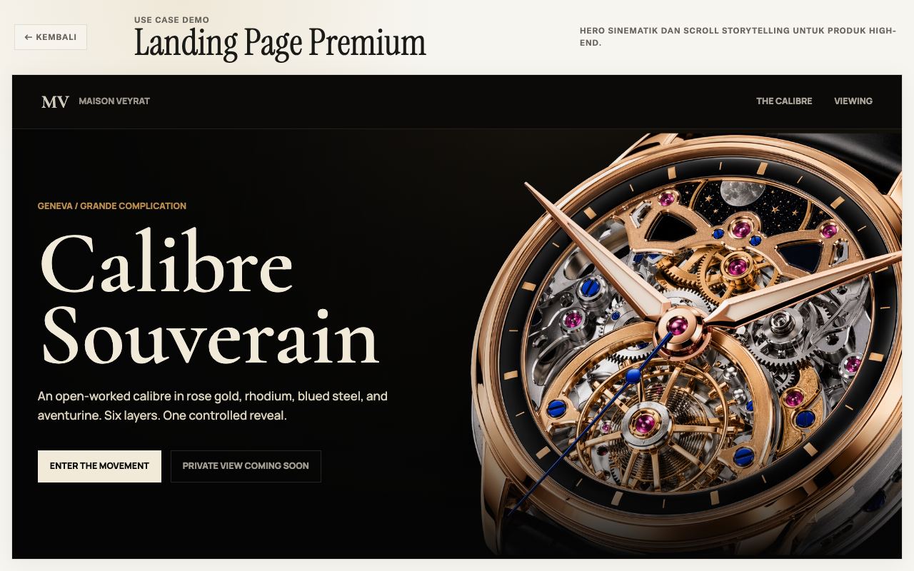 Preview Landing Page Premium